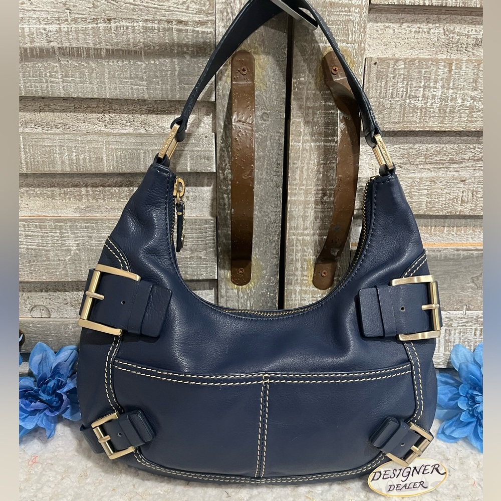 Authentic Michael Kors Blue Buckle Hobo Shoulder Bag VGC!